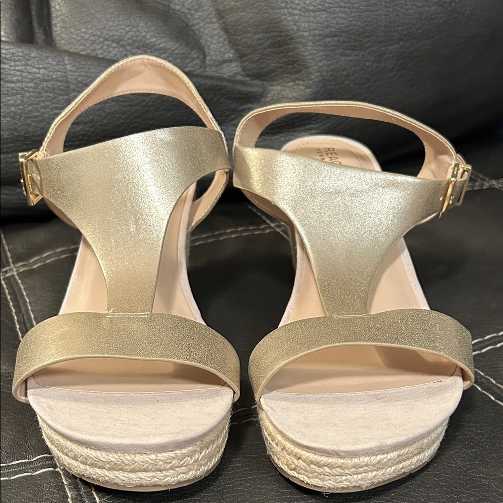 Reaction Kenneth Cole Gold Wedge Sandals - Picture 4 of 7